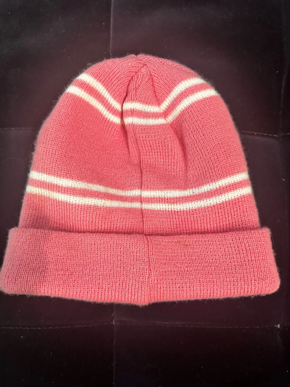 Disney Pink Elsa Knit Beanie with White Stripes